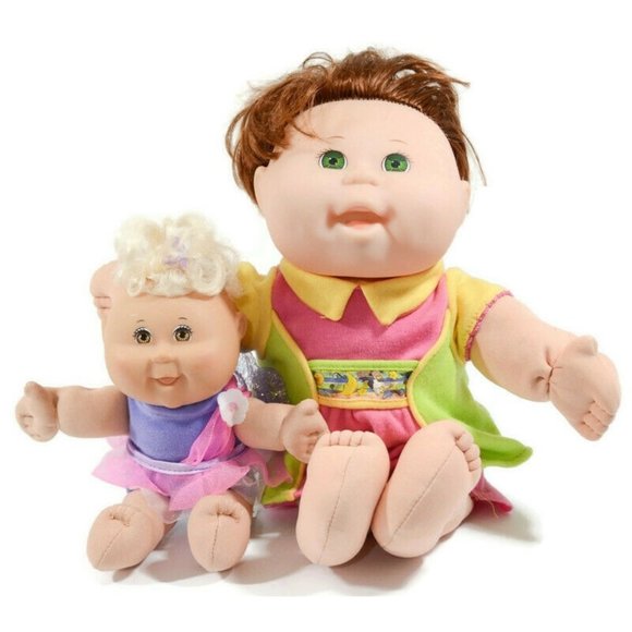 Mattel Other - Vintage 1995 12" Cabbage Patch Kids Doll Brown Hair & 8" Garden Fairy 2009 Toy